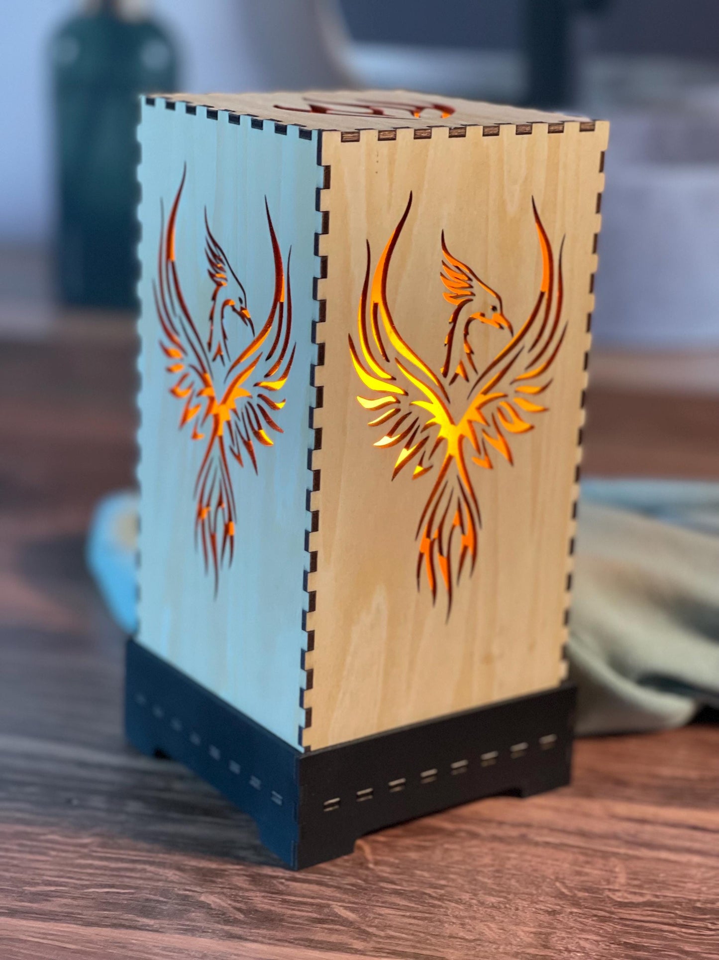 Flameless LED Accent Lamp | Phoenix Rising Lantern | Thunderbird Table Lamp | Firebird Decor | Eco-Friendly Home Decor