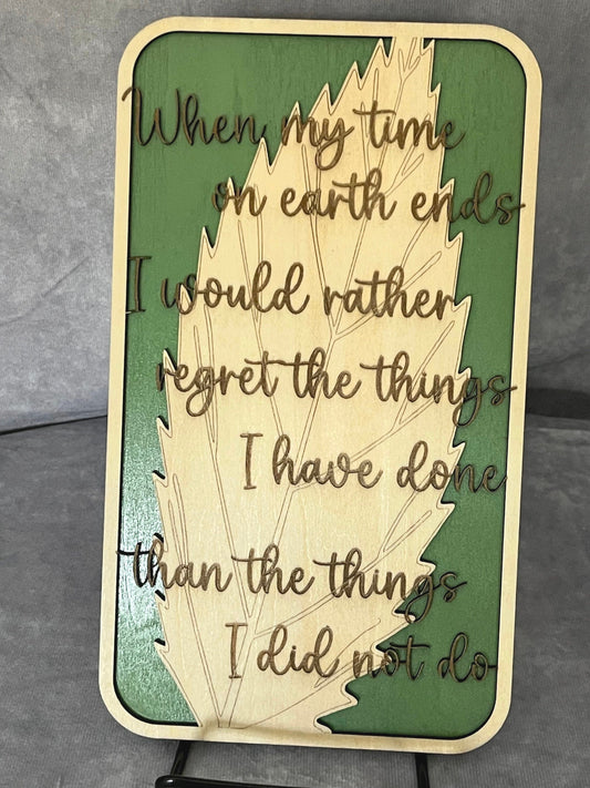 Laser-Cut 2 Layer Wall Art - “Regret” 3-color