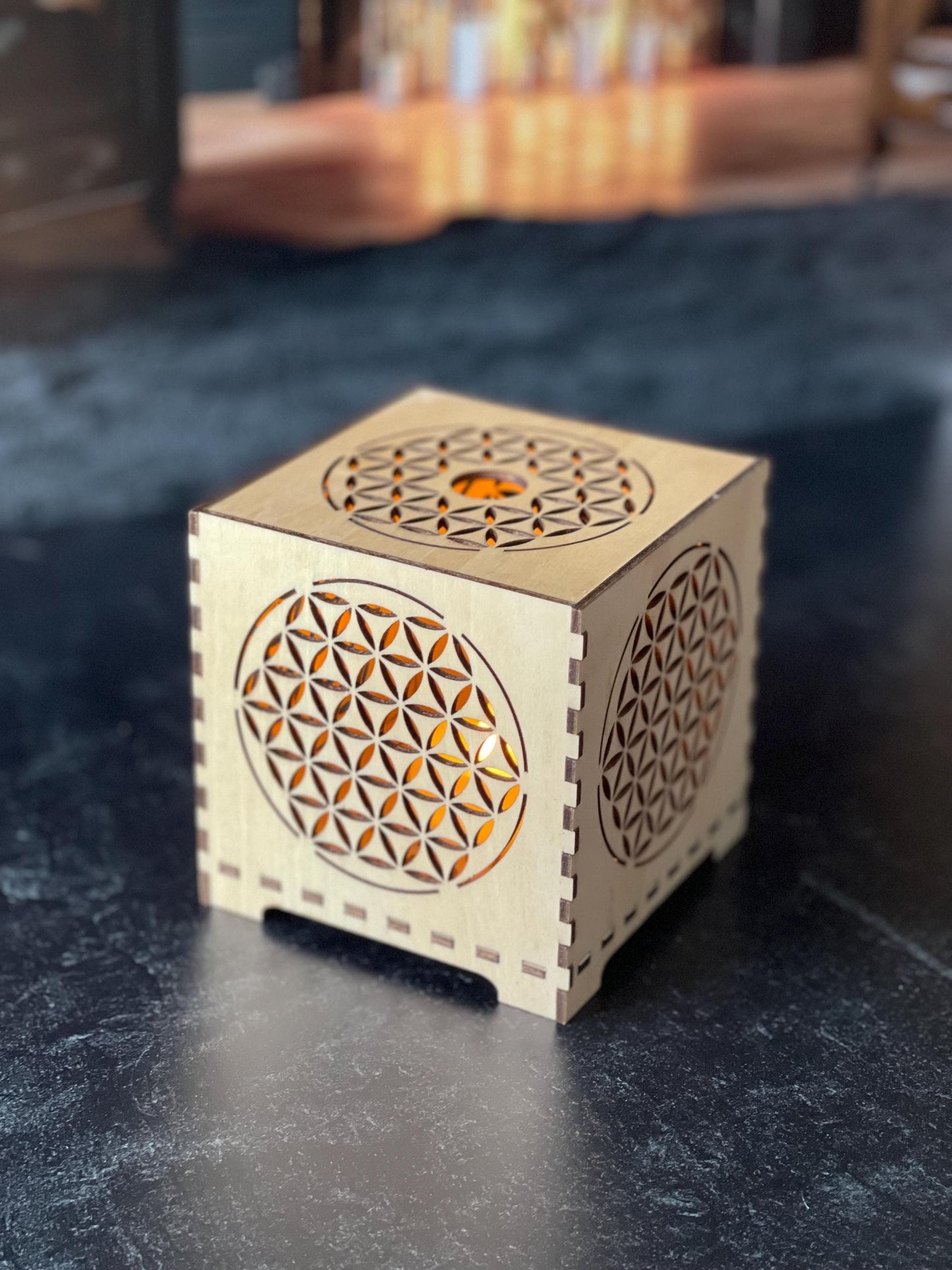 The Flower of Life Flameless LED Votive Lantern | Decorative Tealight Holder | Zen Home Decor | Spiritual Gift