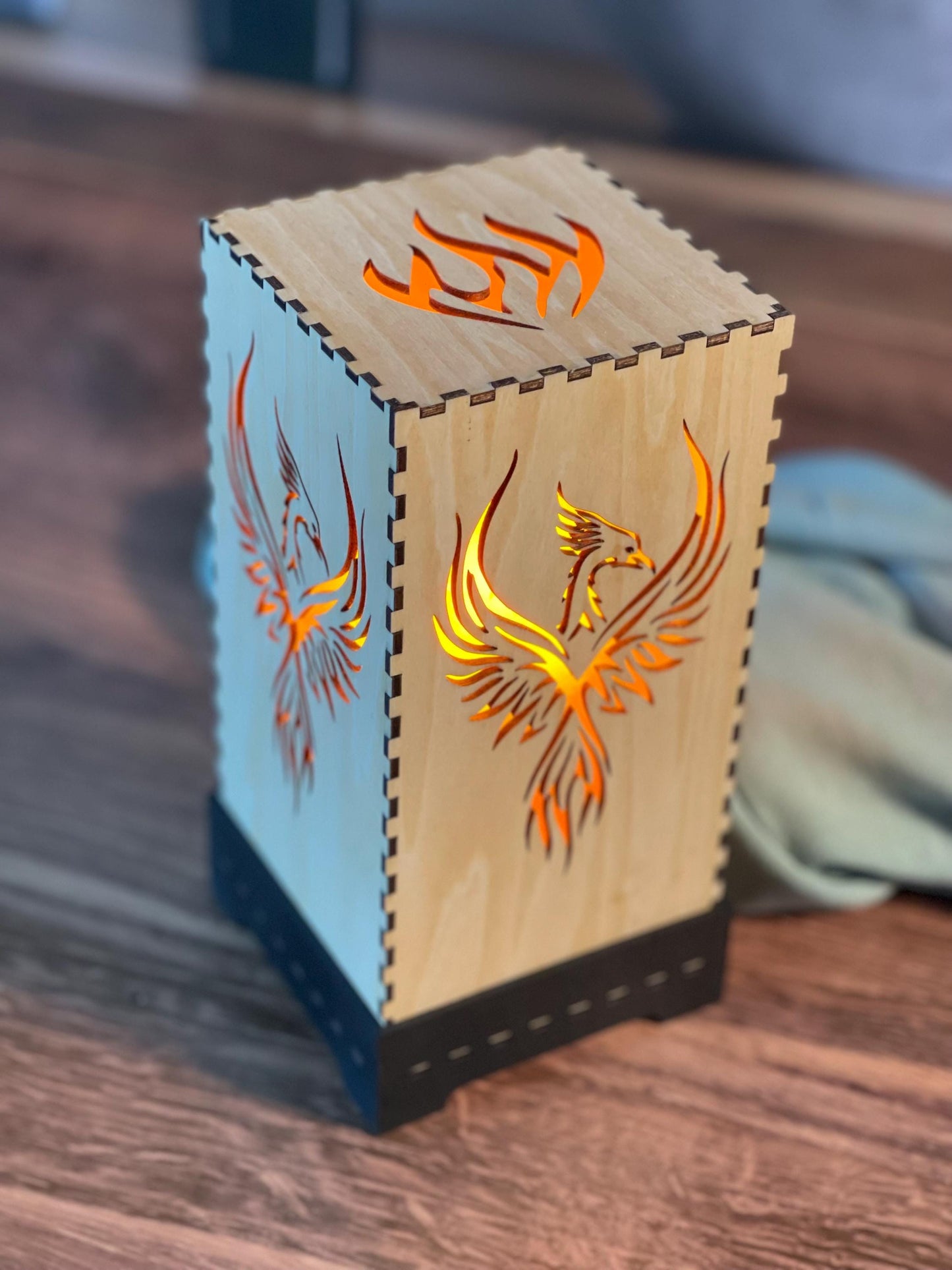 Flameless LED Accent Lamp | Phoenix Rising Lantern | Thunderbird Table Lamp | Firebird Decor | Eco-Friendly Home Decor