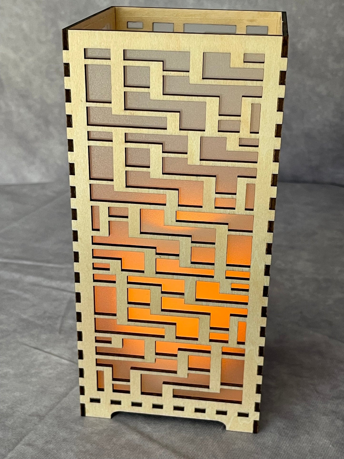 Flameless LED Candle Luminary | Handcrafted Shoji Screen Lantern | Arts & Crafts Style | Japanese Screen Decor | Eco-Friendly Home Decor