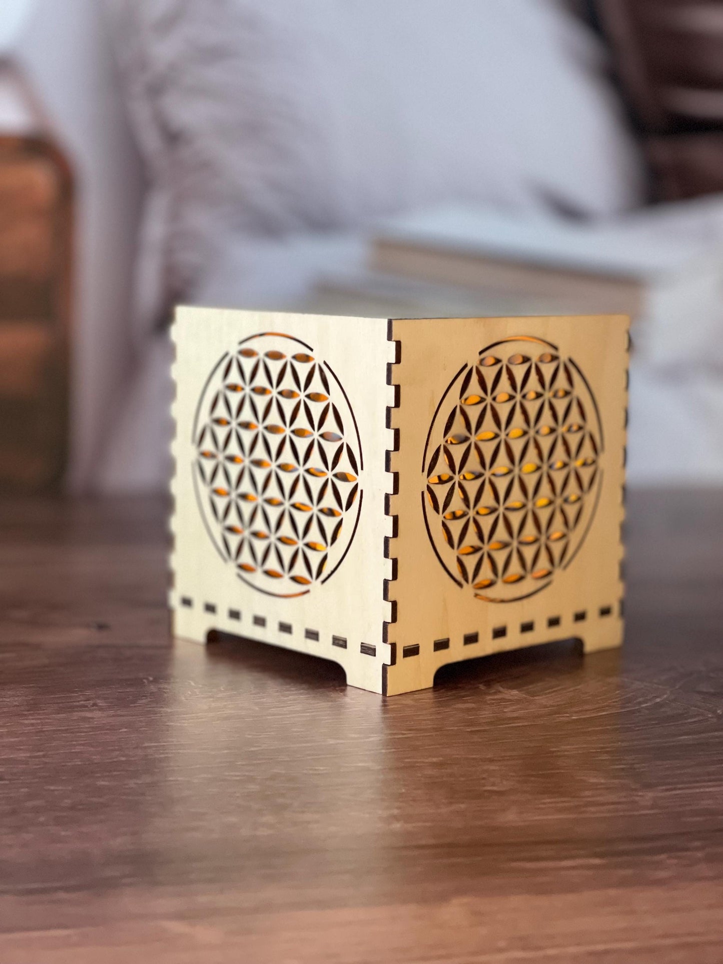 The Flower of Life Flameless LED Votive Lantern | Decorative Tealight Holder | Zen Home Decor | Spiritual Gift