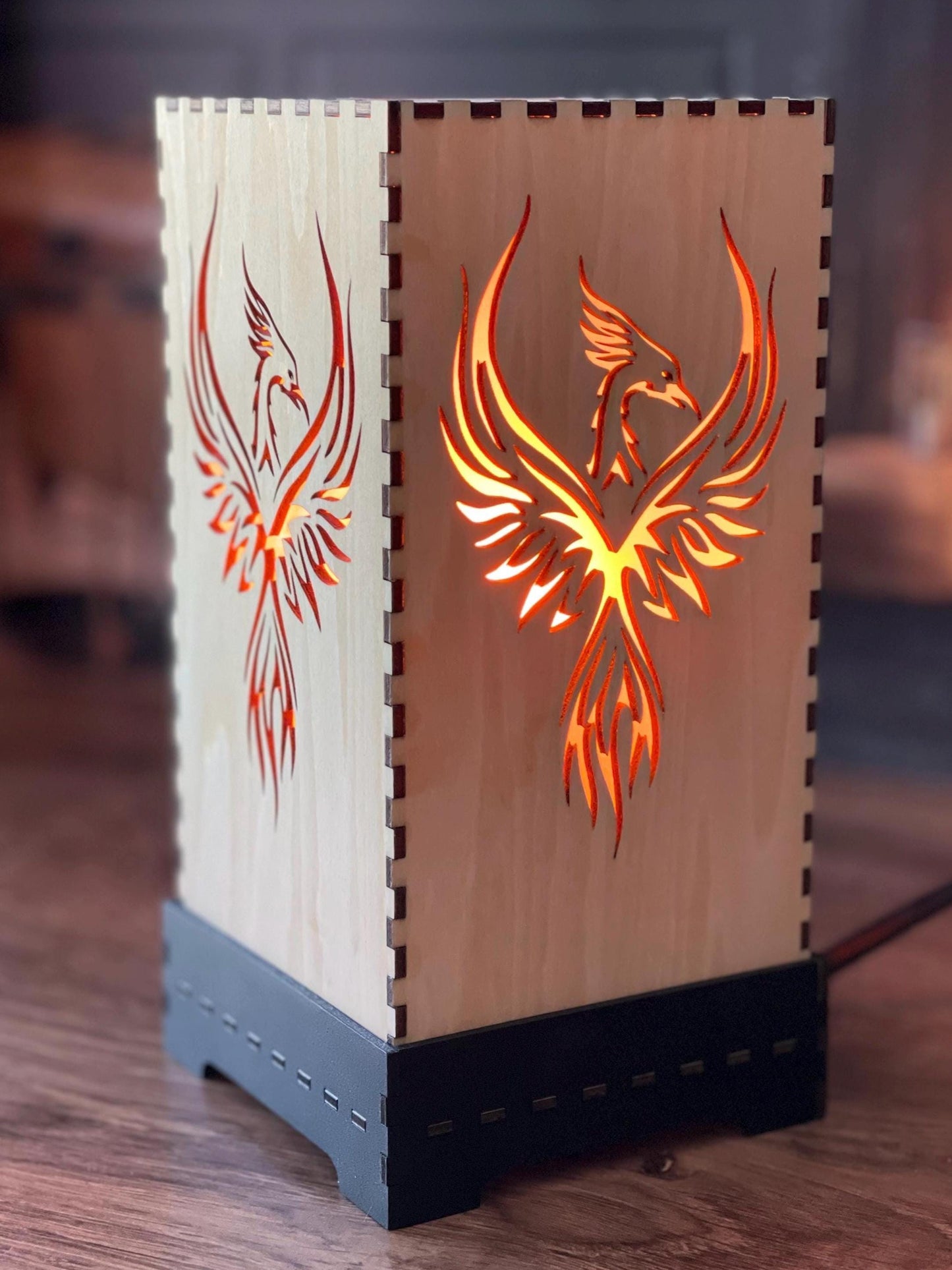 Flameless LED Accent Lamp | Phoenix Rising Lantern | Thunderbird Table Lamp | Firebird Decor | Eco-Friendly Home Decor