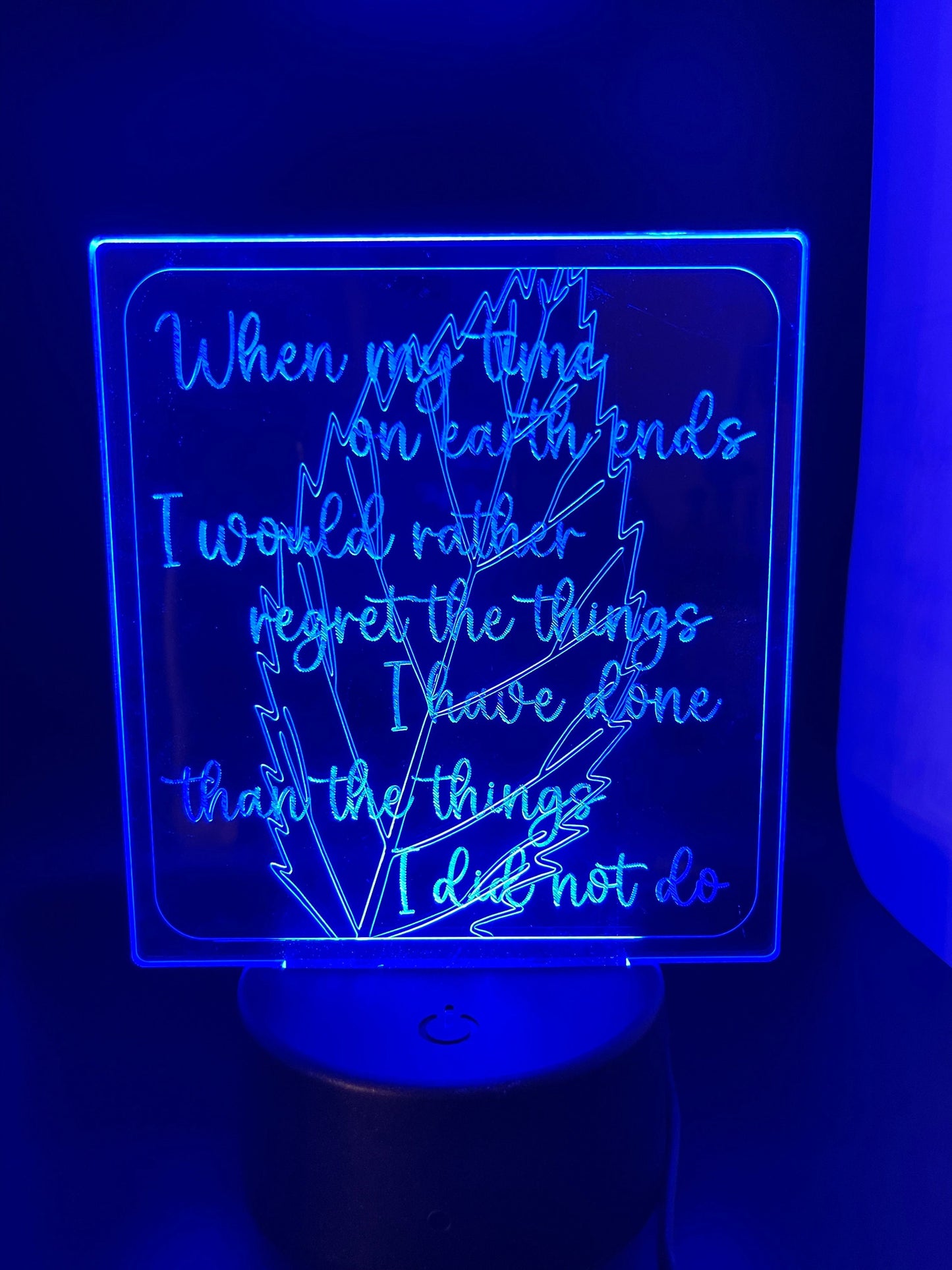 Edge-Lit Engraved Acrylic LED Desk Lamp