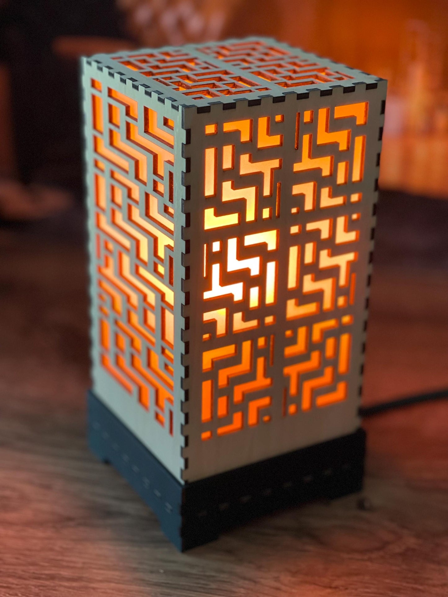 Flameless LED Accent Lamp | Handcrafted Shoji Screen Lantern | Arts & Crafts Style | Japanese Screen Decor | Eco-Friendly Home Decor