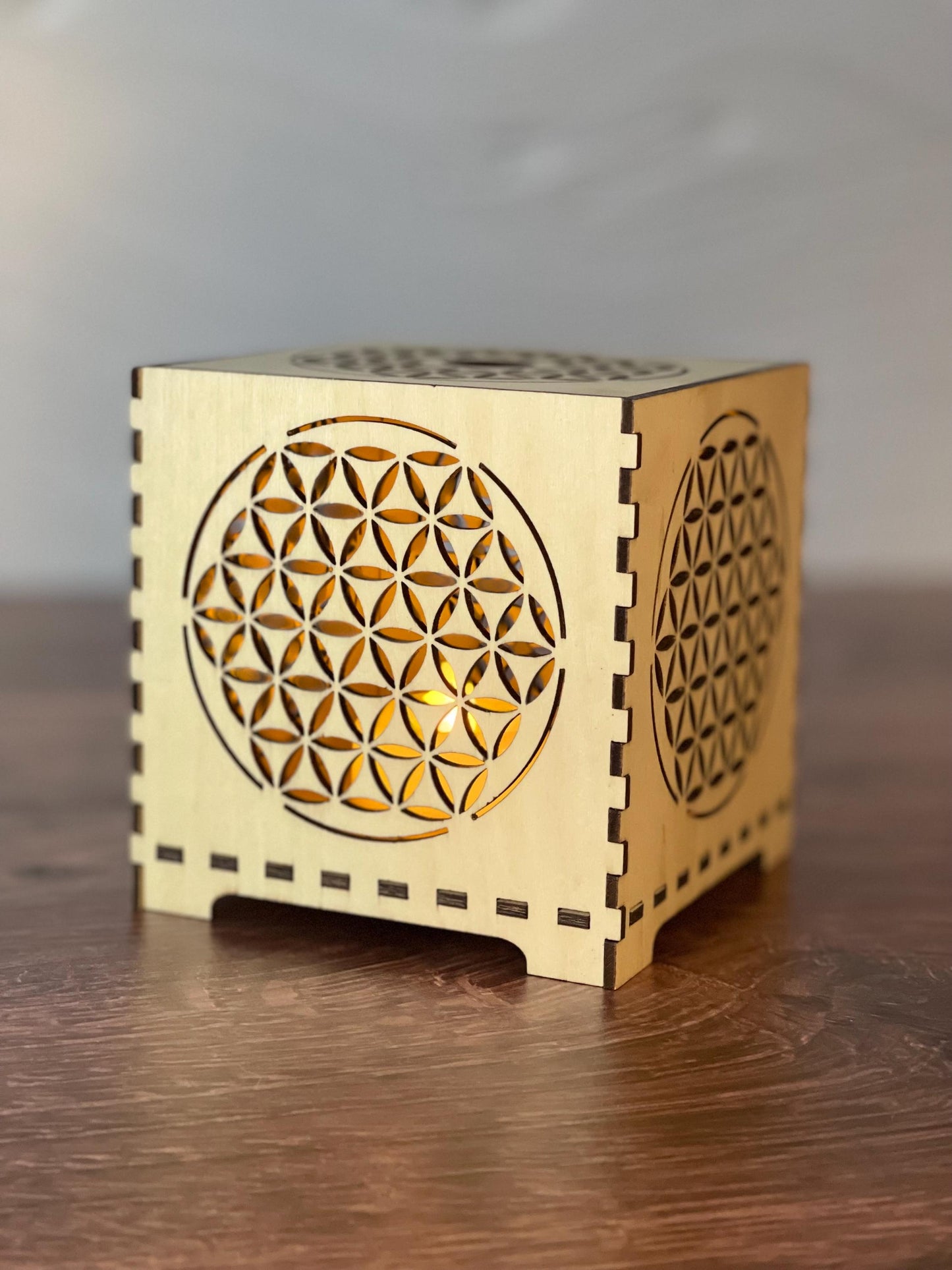 The Flower of Life Flameless LED Votive Lantern | Decorative Tealight Holder | Zen Home Decor | Spiritual Gift