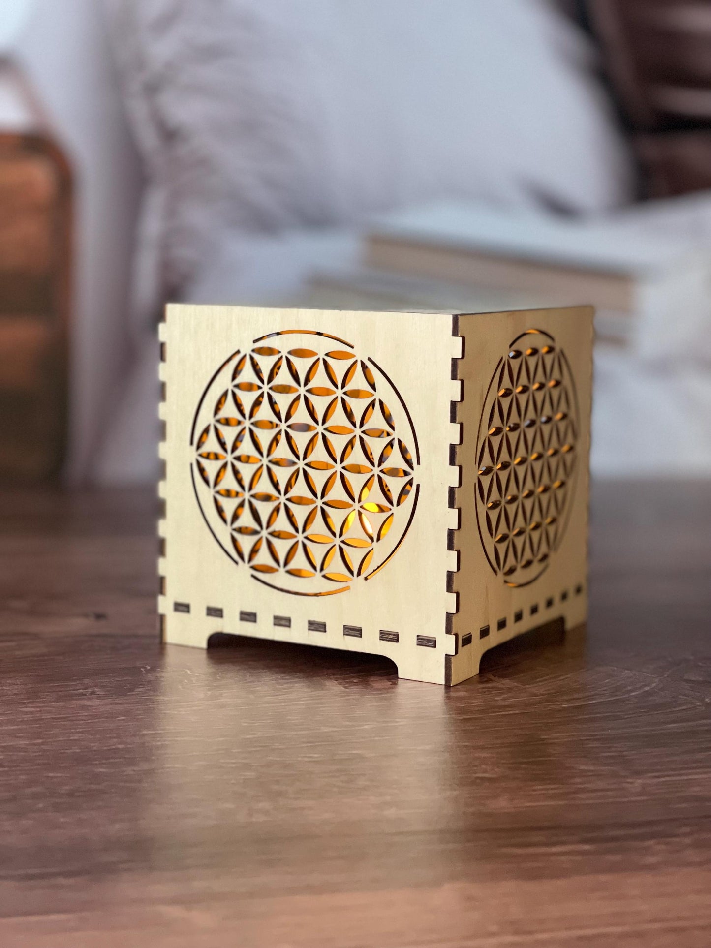 The Flower of Life Flameless LED Votive Lantern | Decorative Tealight Holder | Zen Home Decor | Spiritual Gift