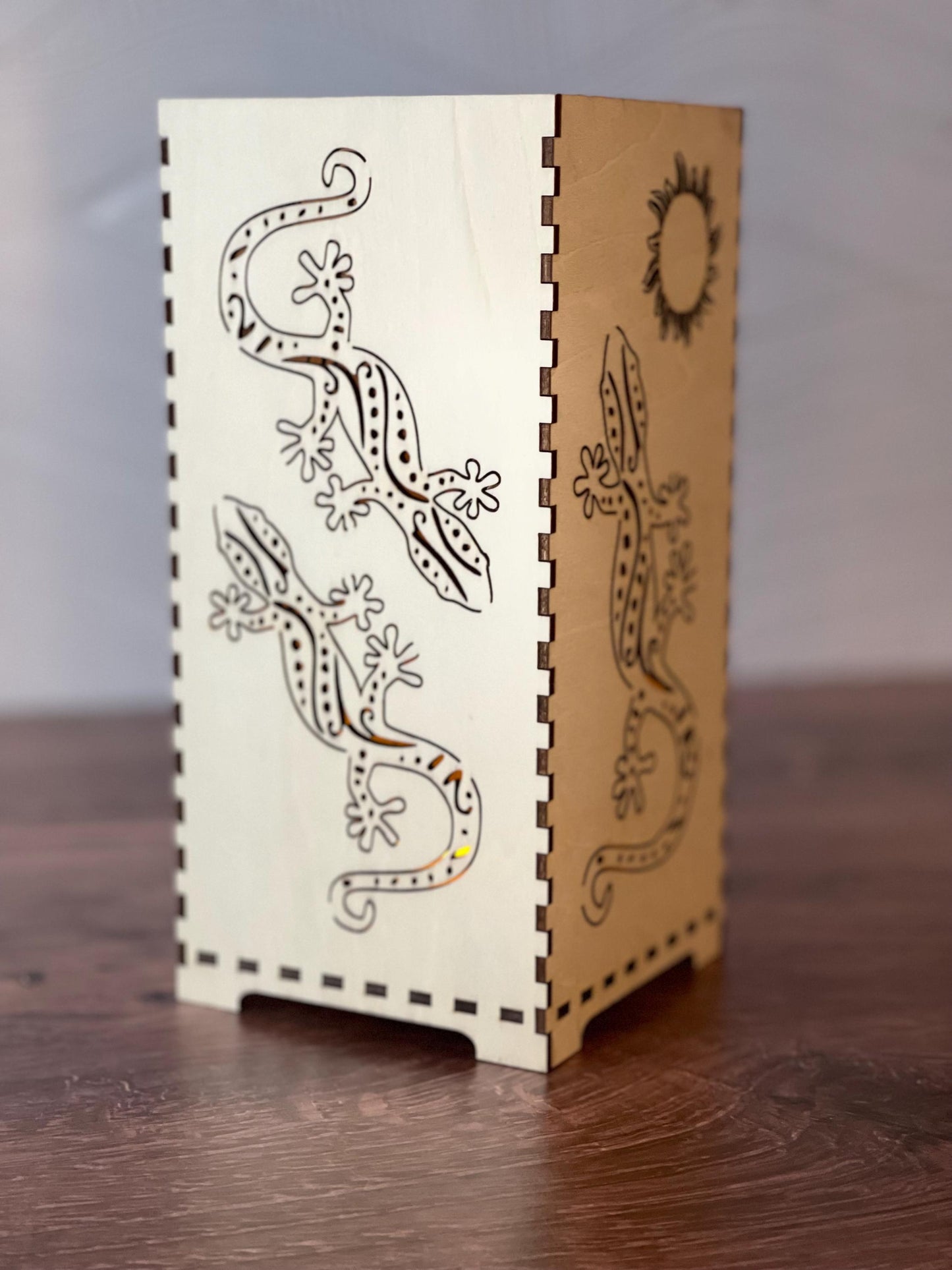 Charming LED Flameless Candleholder - Talavera Lizard Design - Southwestern Decor - Anniversary Gift