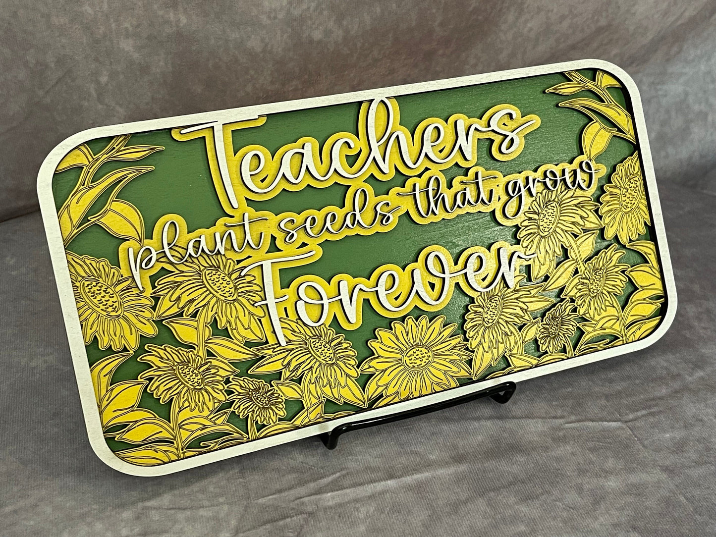 Laser-Cut 3 Layer Wall Art - “Teachers Plant Seeds” 3-color