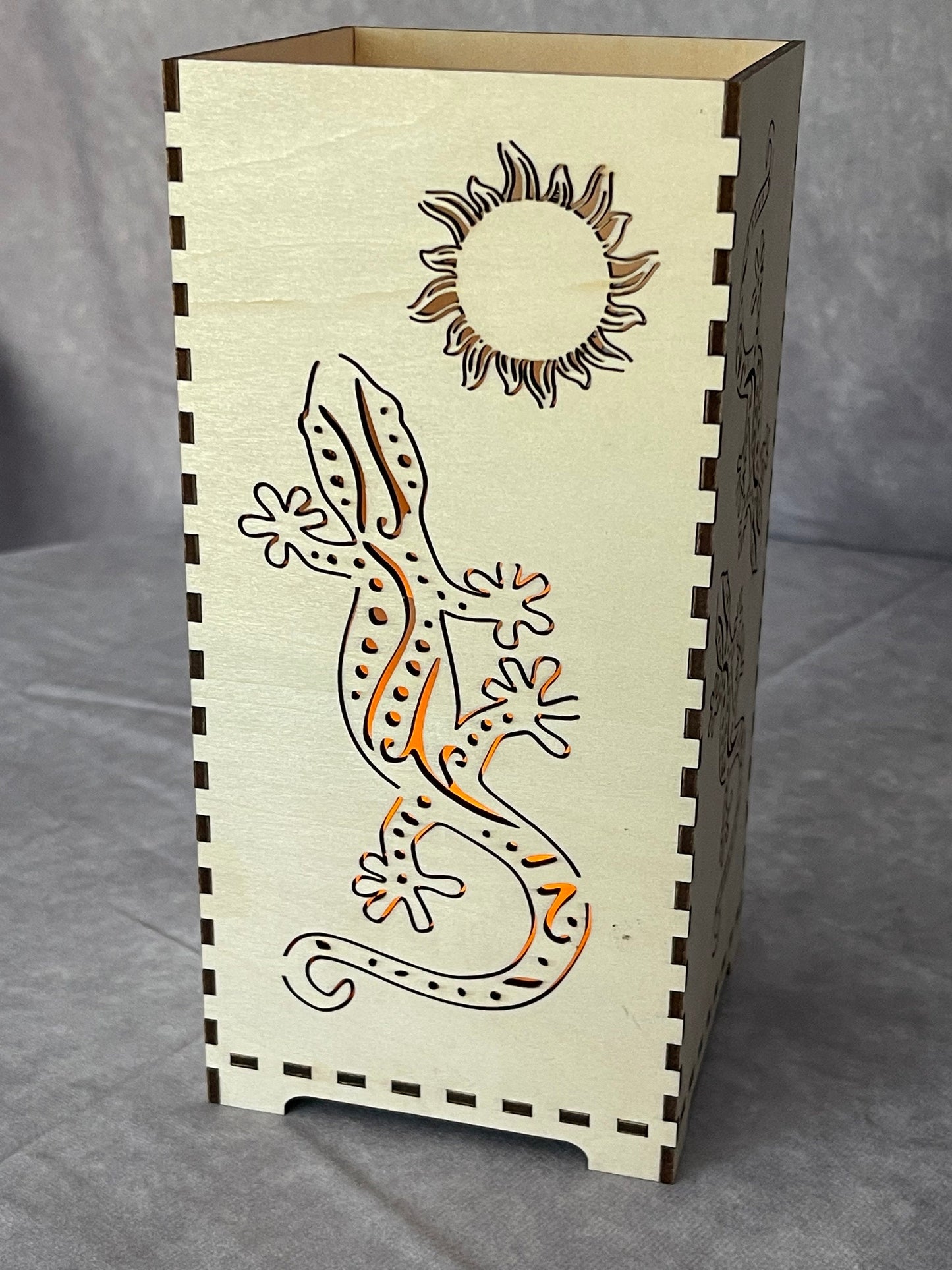 Charming LED Flameless Candleholder - Talavera Lizard Design - Southwestern Decor - Anniversary Gift