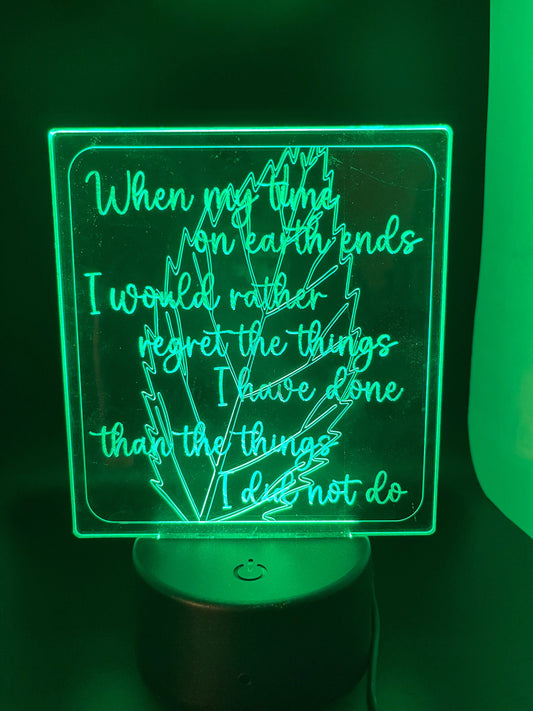 Edge-Lit Engraved Acrylic LED Desk Lamp