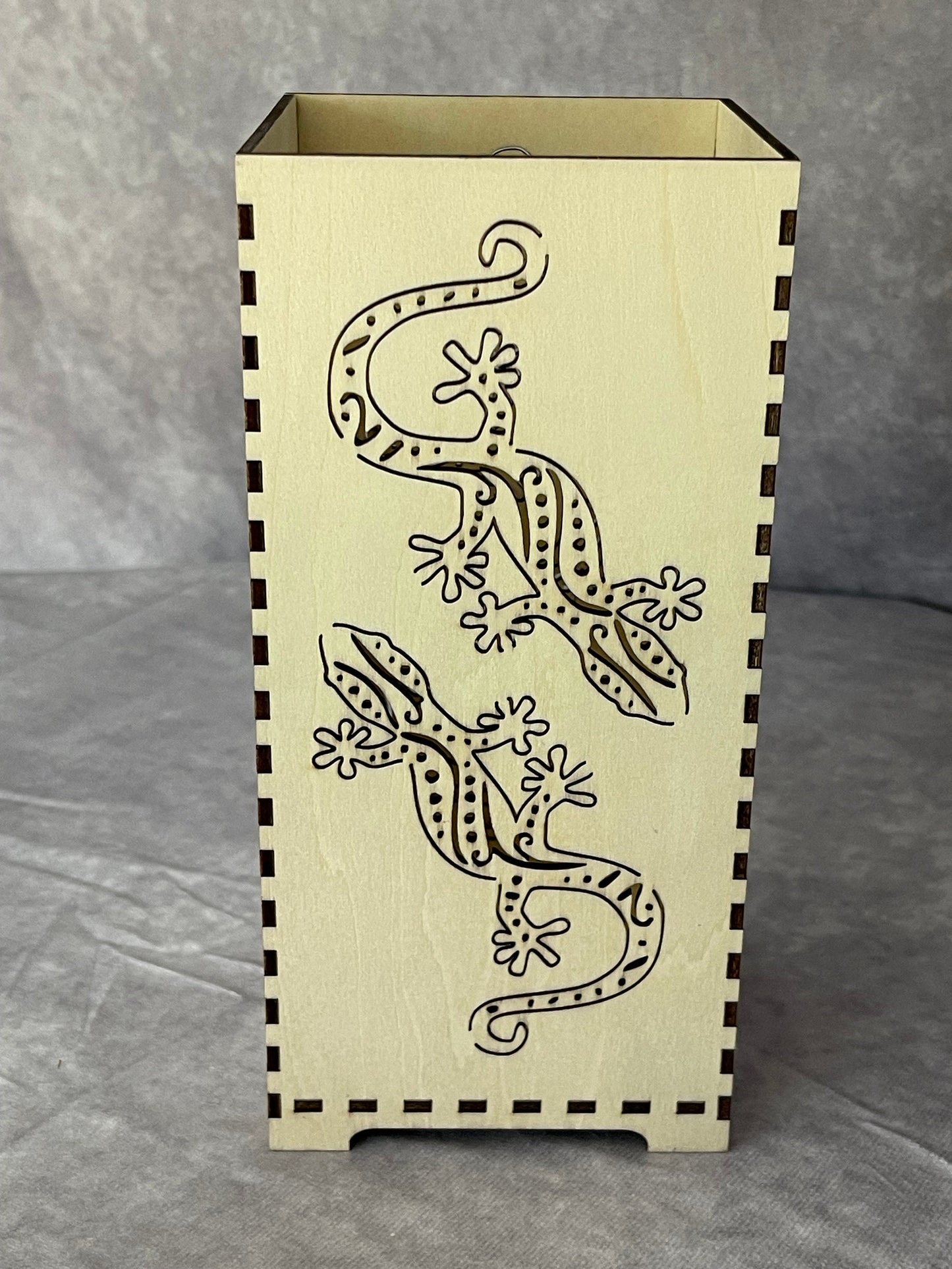 Charming LED Flameless Candleholder - Talavera Lizard Design - Southwestern Decor - Anniversary Gift