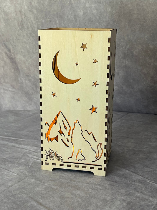 Flameless LED Candleholder - Desert Mountain Wolf
