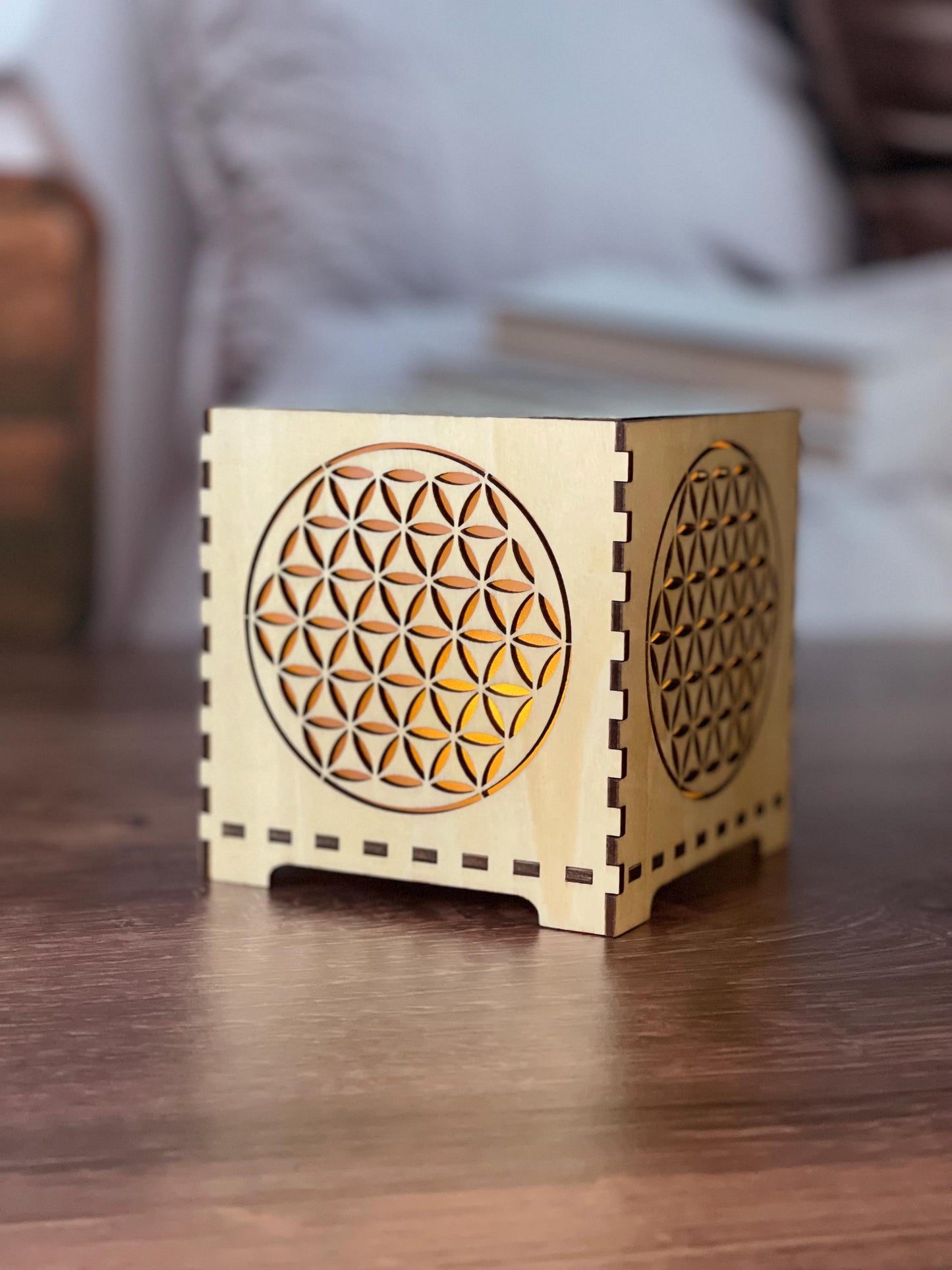 The Flower of Life Flameless LED Votive Lantern | Decorative Tealight Holder | Zen Home Decor | Spiritual Gift