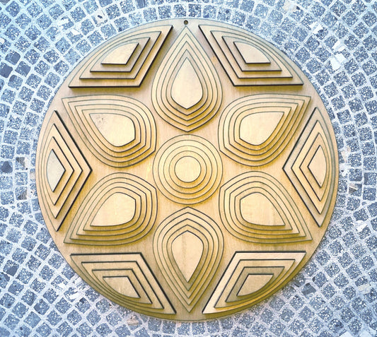 Laser Cut Reverse Mandala Wall Art | 3D 6 Layers | Nature-Inspired Geometric Design | Intricate Home Decor | Unique Gift Idea