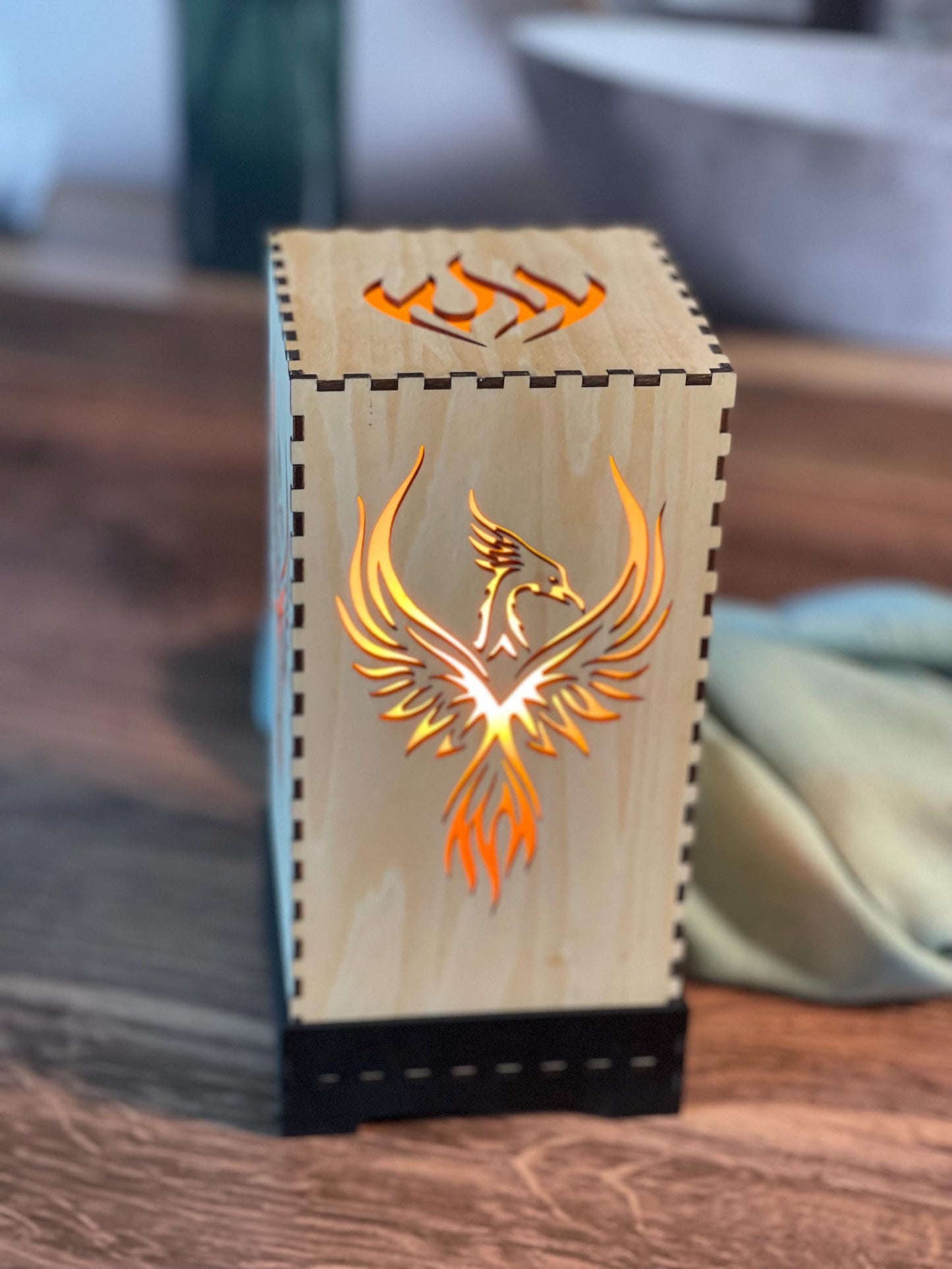 Flameless LED Accent Lamp | Phoenix Rising Lantern | Thunderbird Table Lamp | Firebird Decor | Eco-Friendly Home Decor