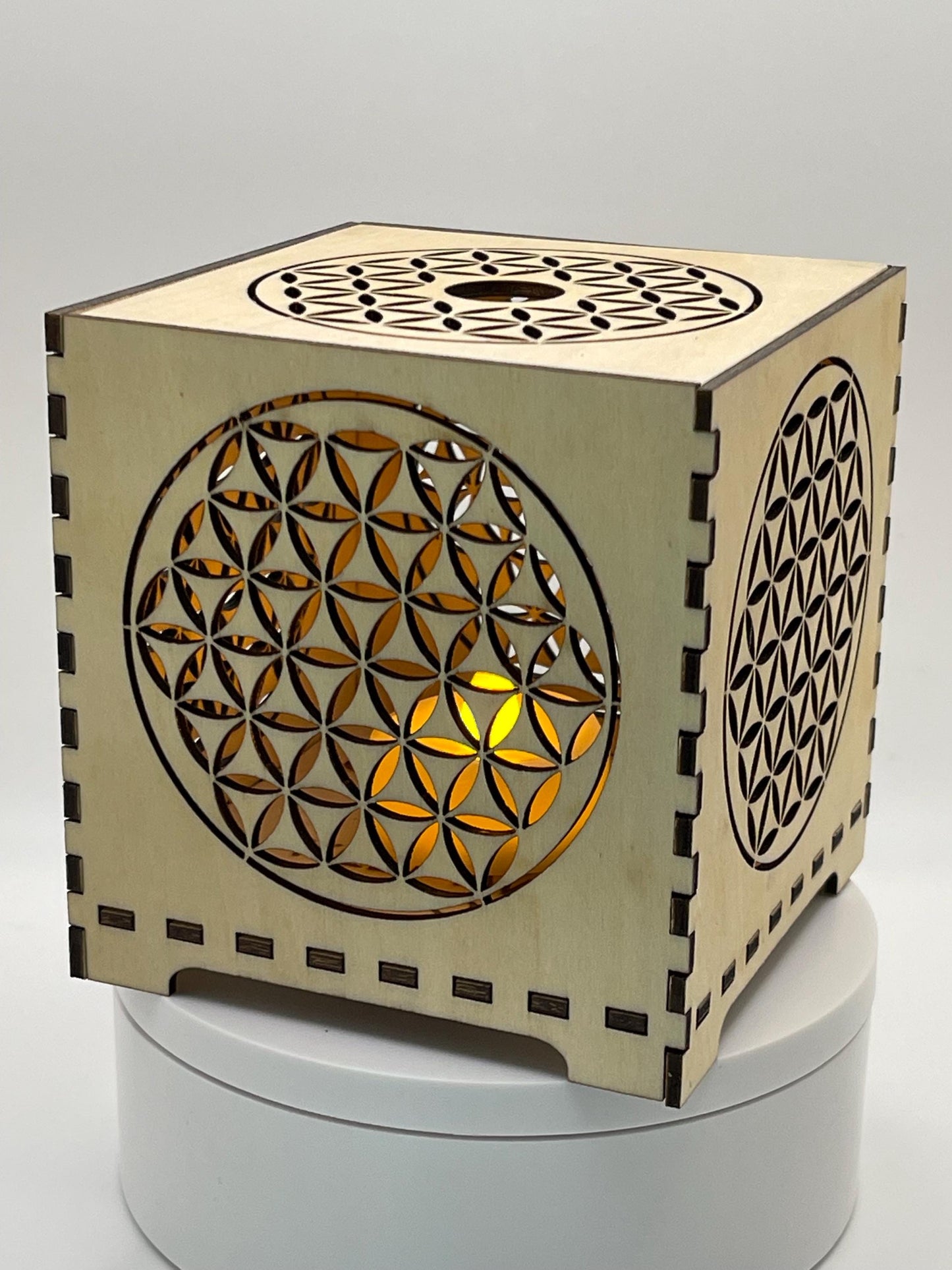 The Flower of Life Flameless LED Votive Lantern | Decorative Tealight Holder | Zen Home Decor | Spiritual Gift