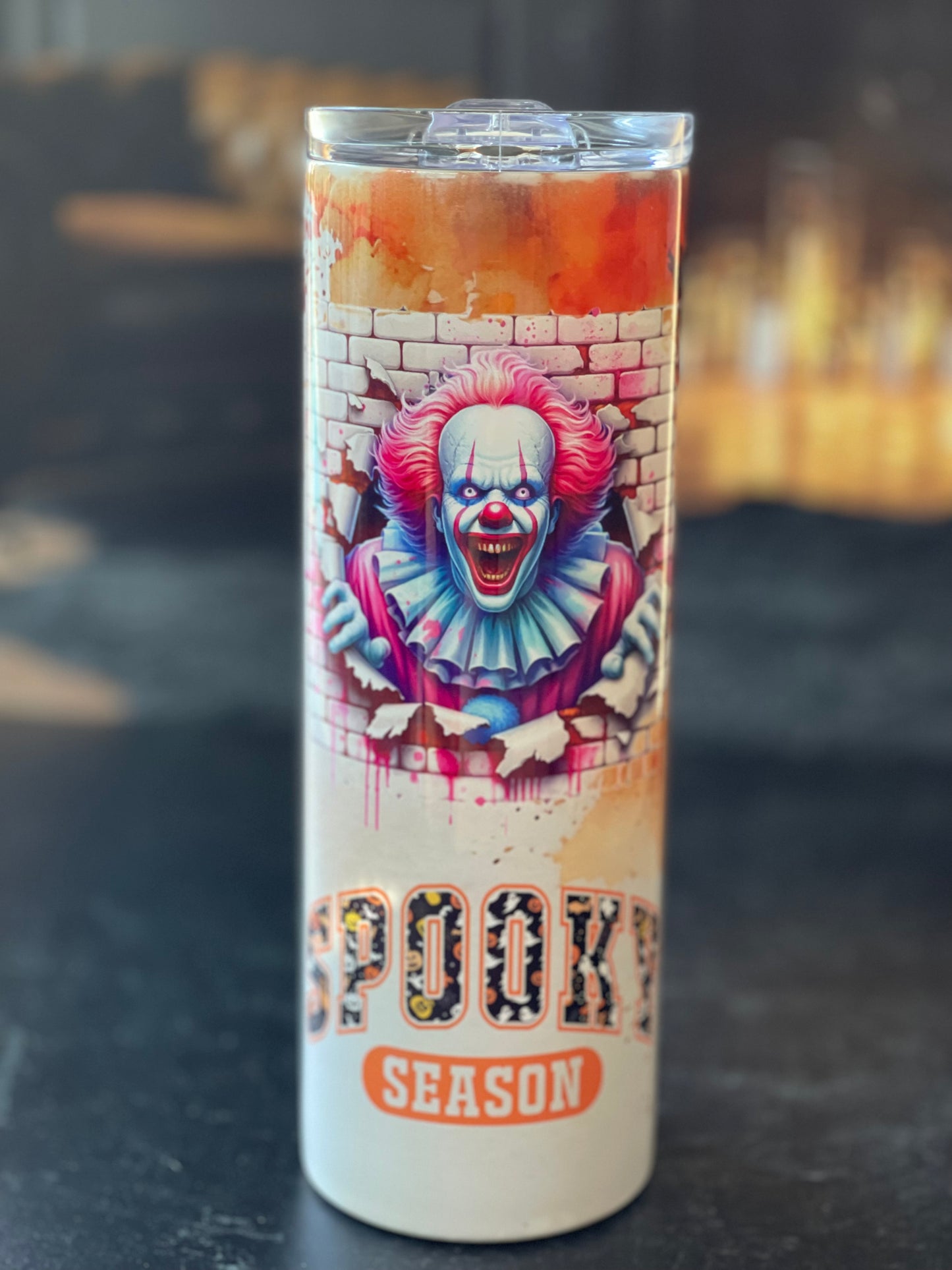 Spooky Season ASSORTED SCARIES Stainless Tumbler w/Lid & Straw - 20 oz Skinny
