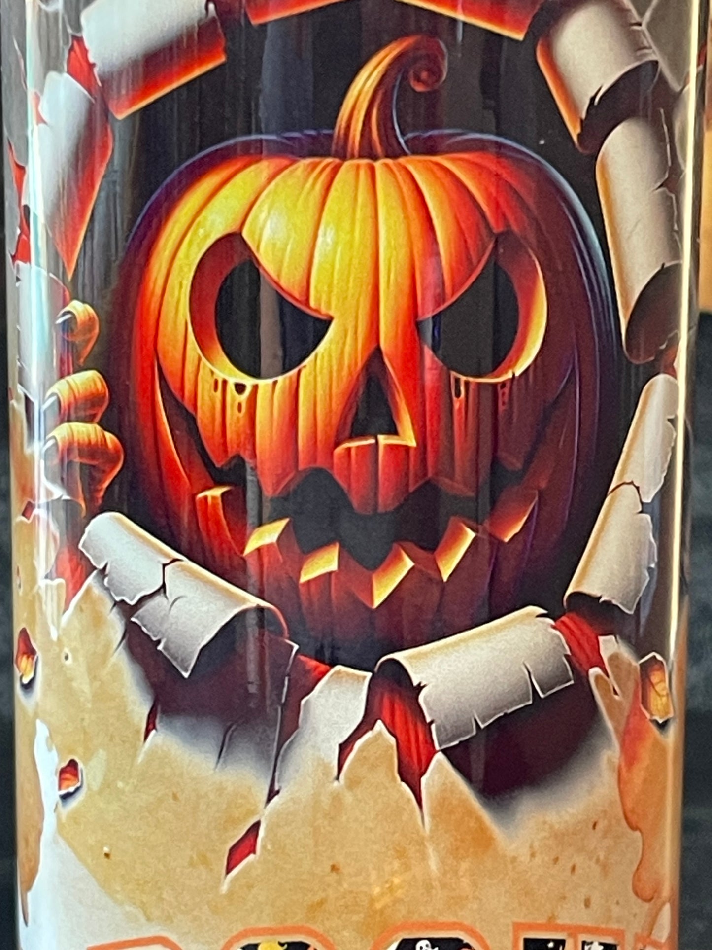 Spooky Season ASSORTED SCARIES Stainless Tumbler w/Lid & Straw - 20 oz Skinny