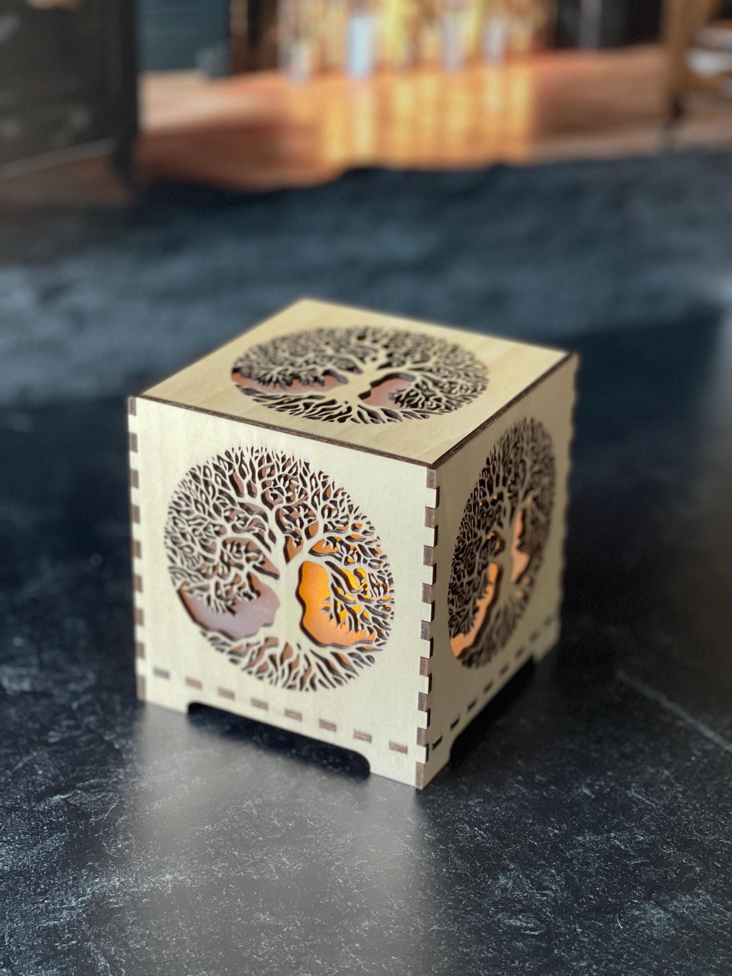 Flameless LED Votive Lantern - Tree of Life