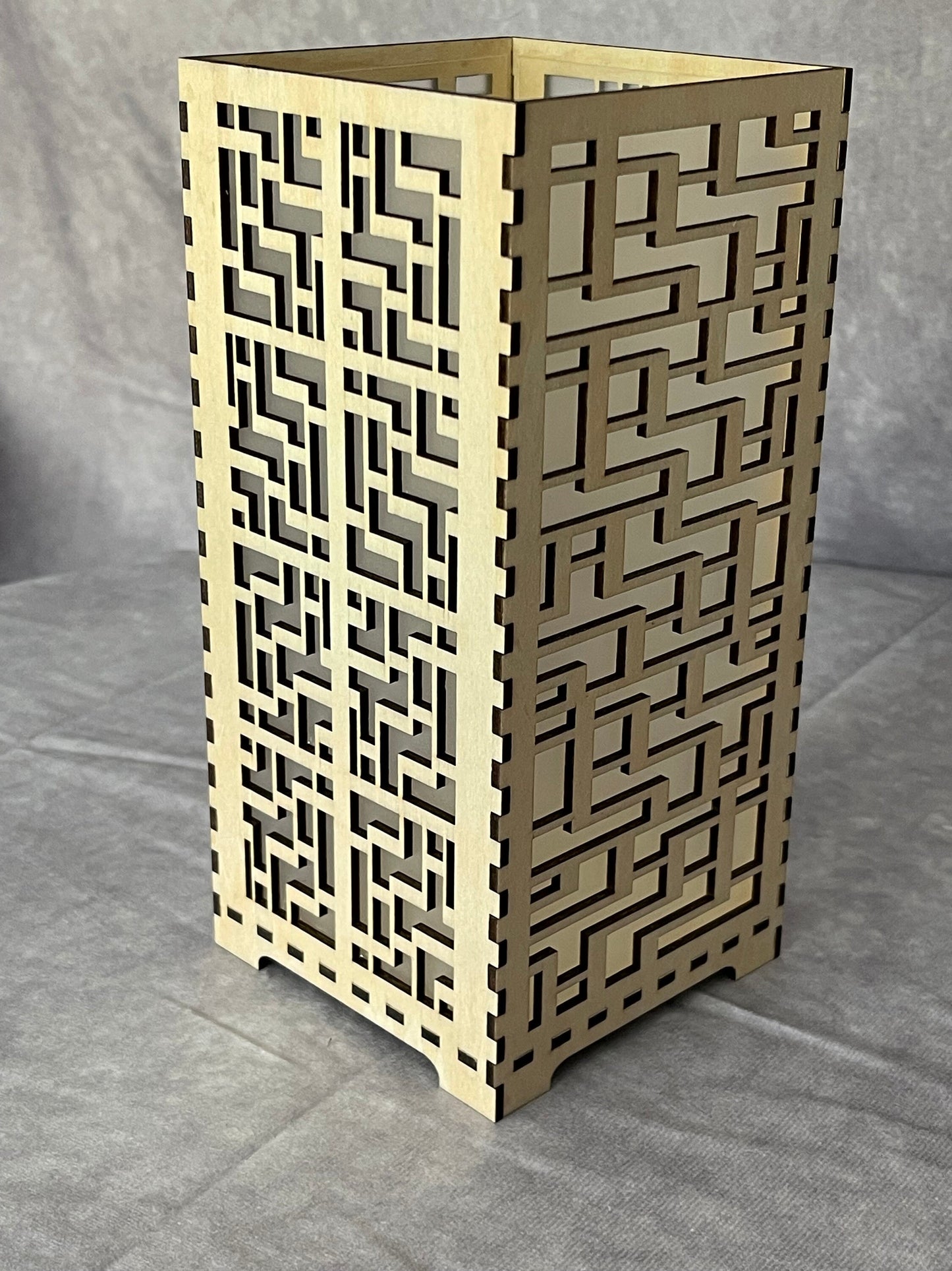 Flameless LED Candle Luminary | Handcrafted Shoji Screen Lantern | Arts & Crafts Style | Japanese Screen Decor | Eco-Friendly Home Decor