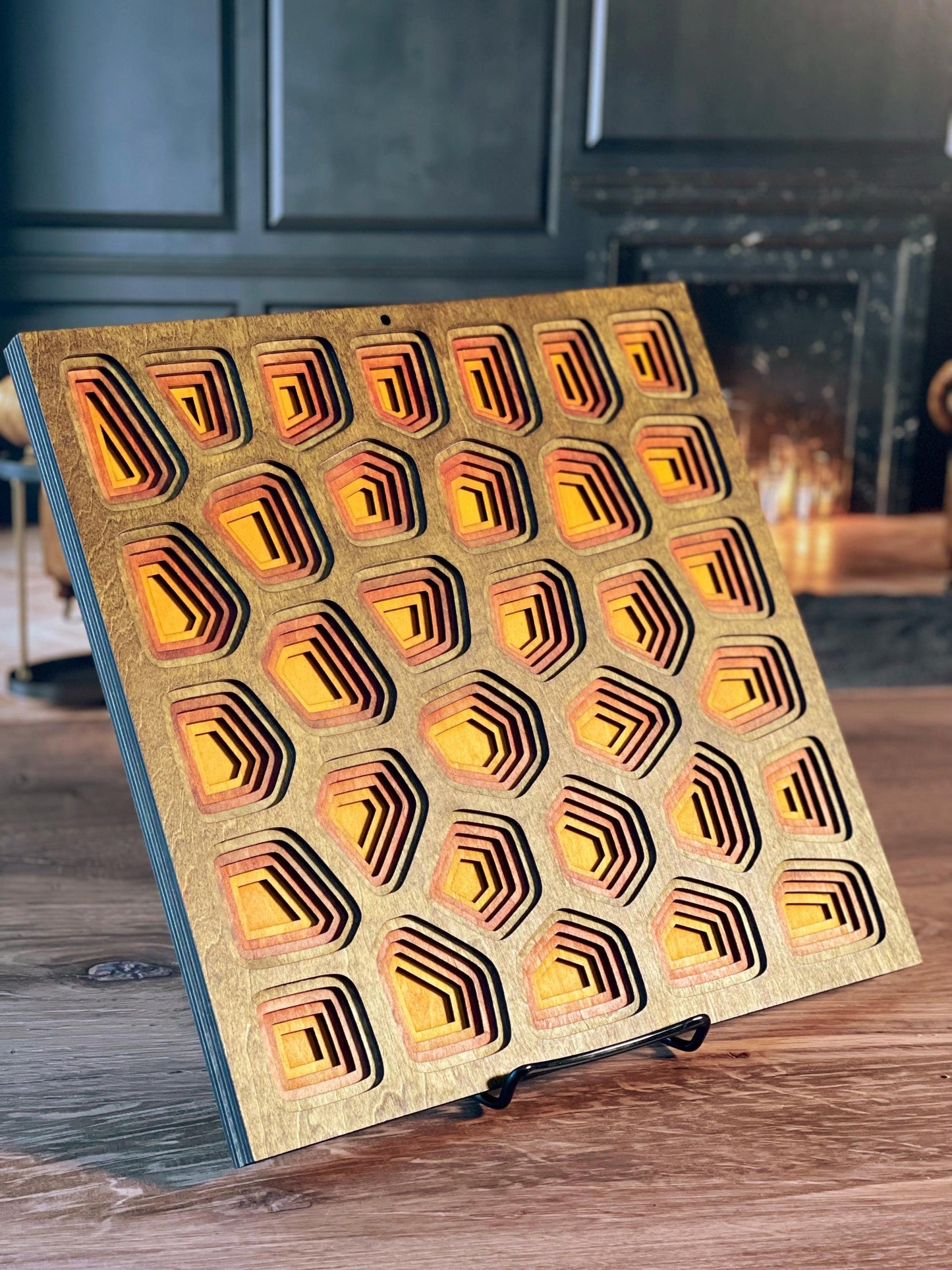 Laser Cut 6 Layer Voronoi Diagram Wall Art | Mathmatically-Inspired Design | Intricate Home Decor | Unique Gift Idea
