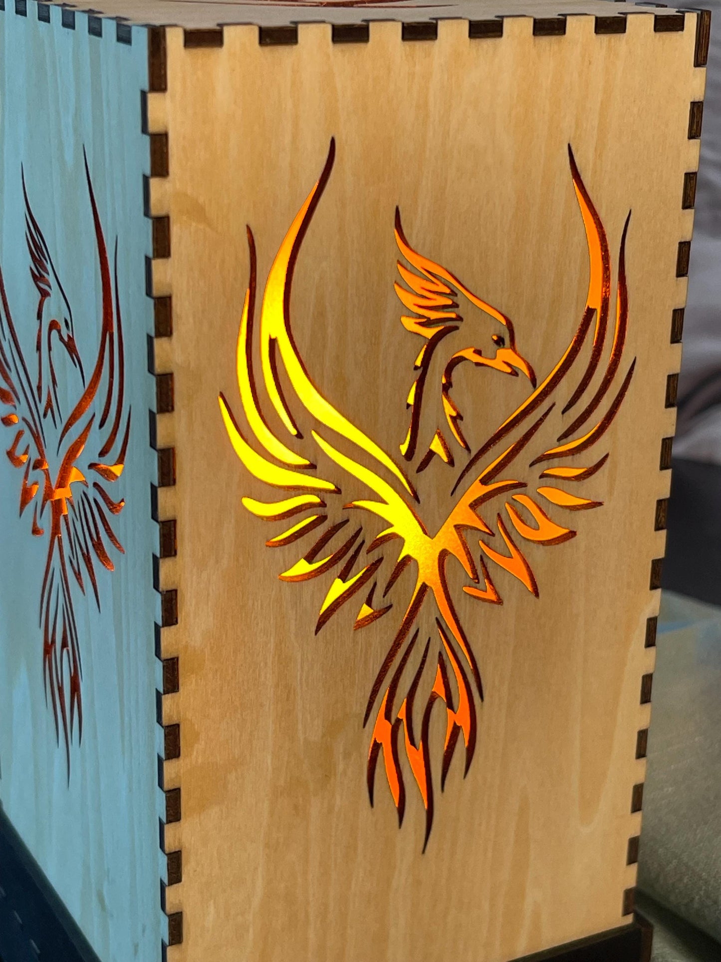 Flameless LED Accent Lamp | Phoenix Rising Lantern | Thunderbird Table Lamp | Firebird Decor | Eco-Friendly Home Decor