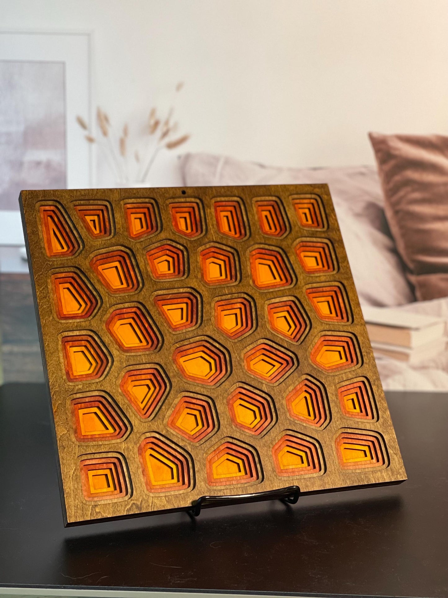 Laser Cut 6 Layer Voronoi Diagram Wall Art | Mathmatically-Inspired Design | Intricate Home Decor | Unique Gift Idea