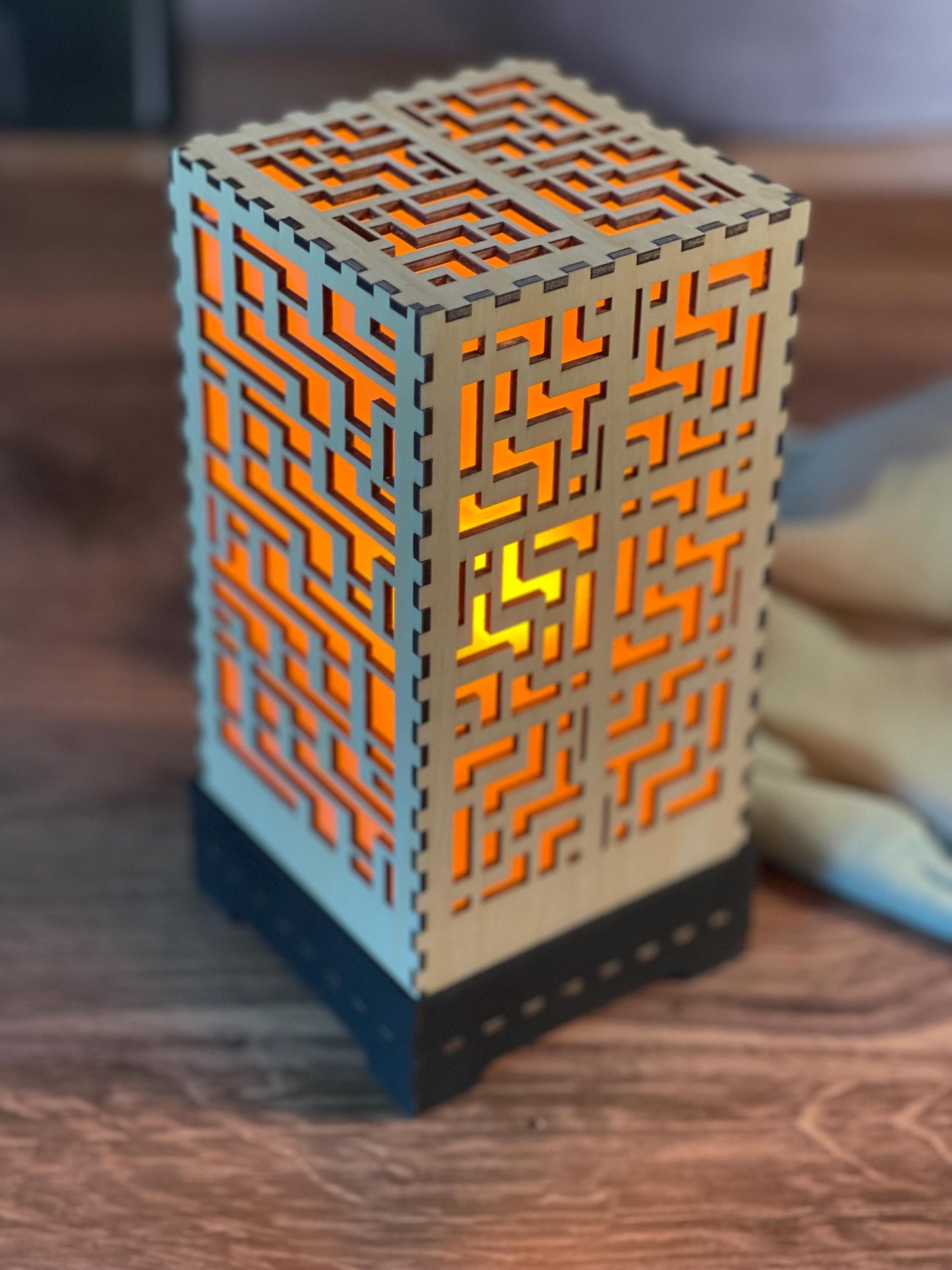Flameless LED Accent Lamp | Handcrafted Shoji Screen Lantern | Arts & Crafts Style | Japanese Screen Decor | Eco-Friendly Home Decor