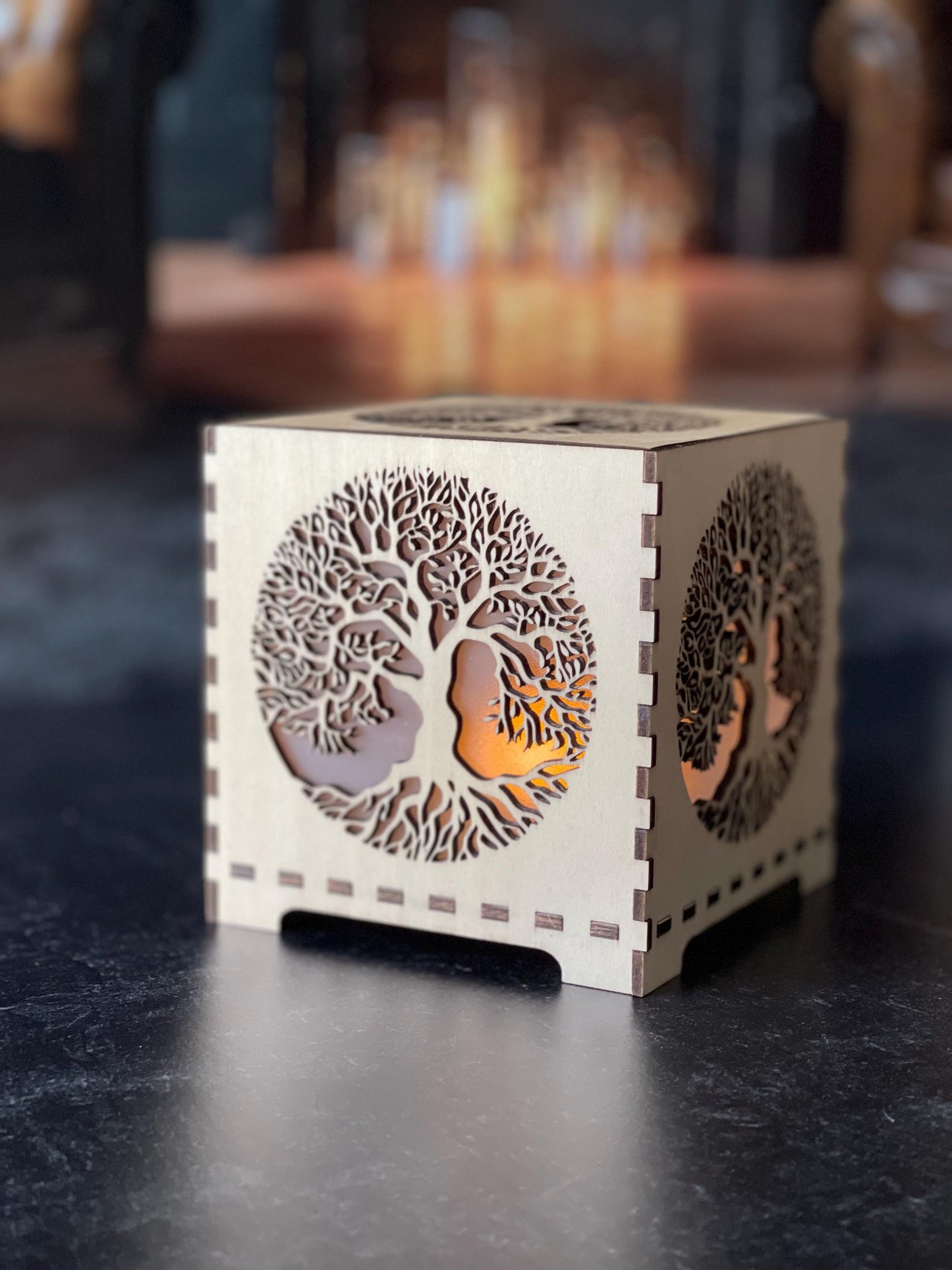Flameless LED Votive Lantern - Tree of Life