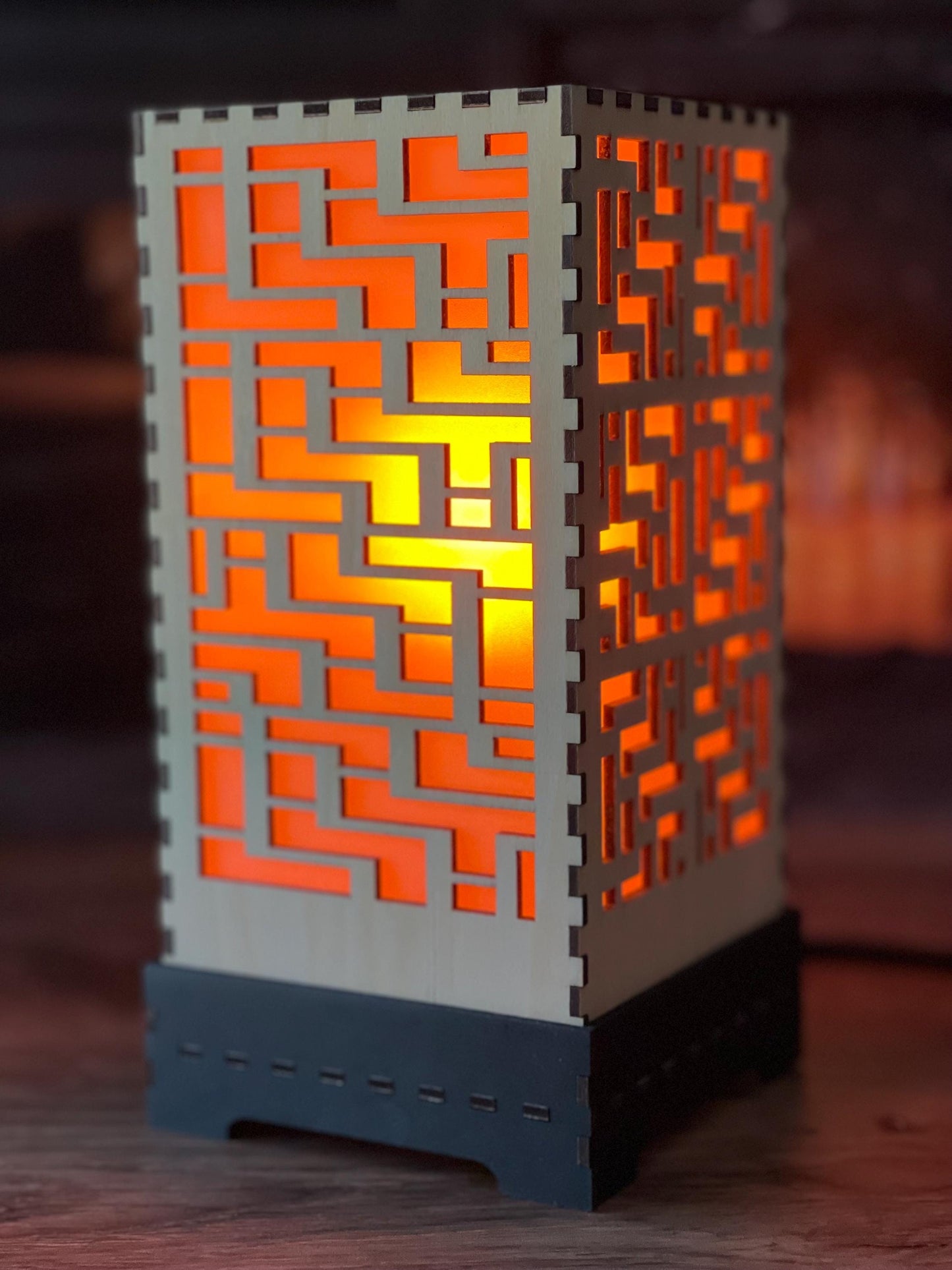 Flameless LED Accent Lamp | Handcrafted Shoji Screen Lantern | Arts & Crafts Style | Japanese Screen Decor | Eco-Friendly Home Decor