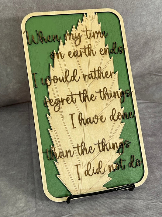 Laser-Cut 2 Layer Wall Art - “Regret” 3-color