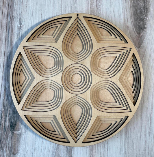 Laser Cut 6 Layers Geometric Mandala Wall Art | Nature-Inspired Design | Intricate Home Decor | Unique Gift Idea