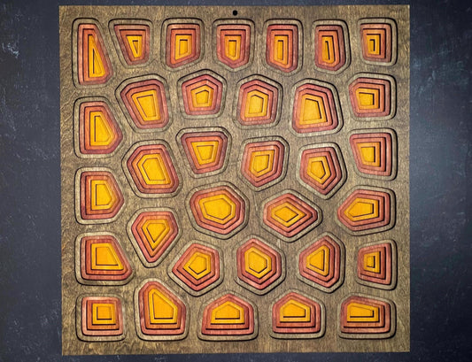 Laser Cut 6 Layer Voronoi Diagram Wall Art | Mathmatically-Inspired Design | Intricate Home Decor | Unique Gift Idea