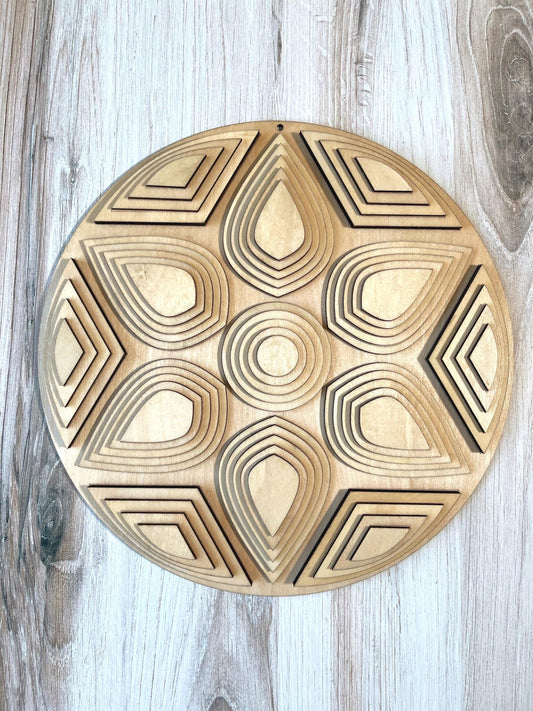 Laser Cut Reverse Mandala Wall Art | 3D 6 Layers | Nature-Inspired Geometric Design | Intricate Home Decor | Unique Gift Idea