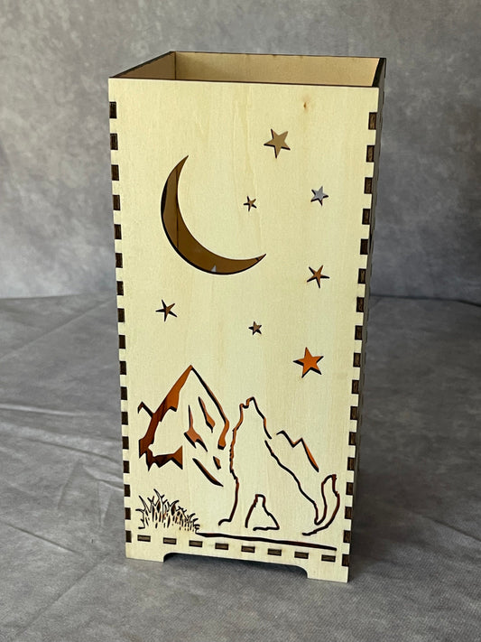 Flameless LED Candleholder - Desert Mountain Wolf