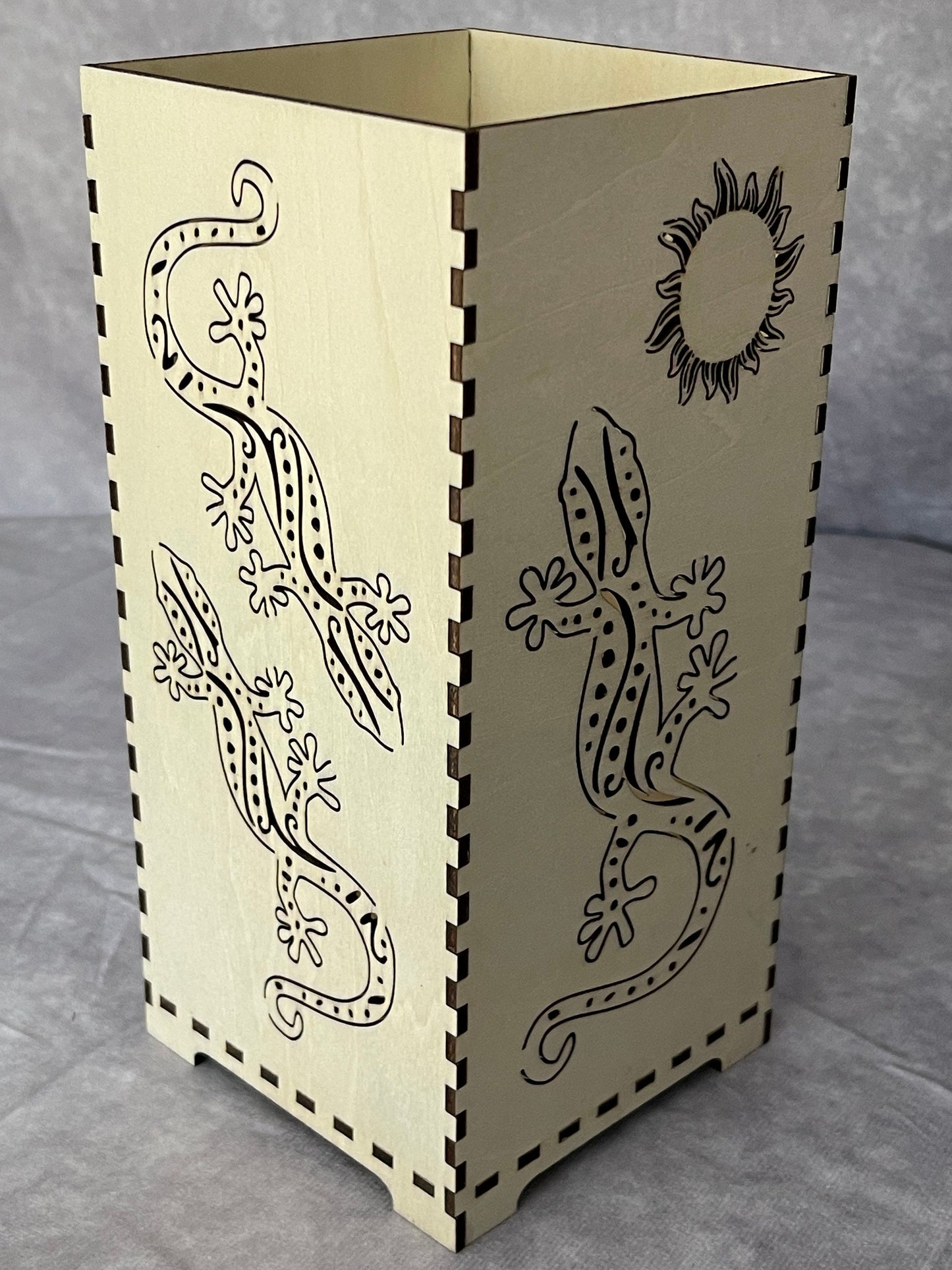 Charming LED Flameless Candleholder - Talavera Lizard Design - Southwestern Decor - Anniversary Gift