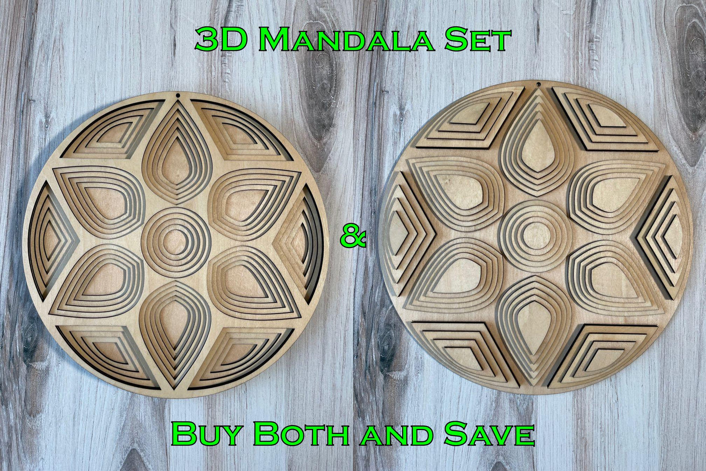 Laser Cut Reverse Mandala Wall Art | 3D 6 Layers | Nature-Inspired Geometric Design | Intricate Home Decor | Unique Gift Idea
