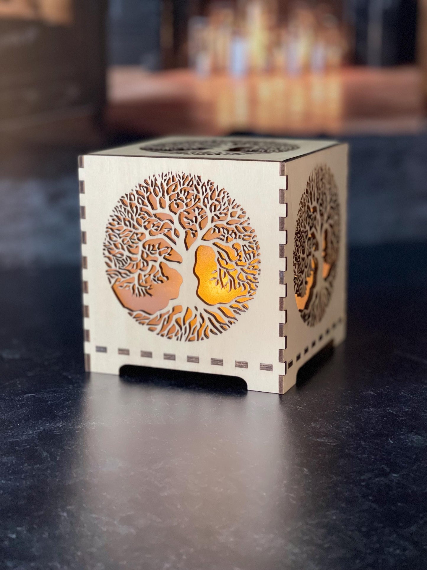 Flameless LED Votive Lantern - Tree of Life