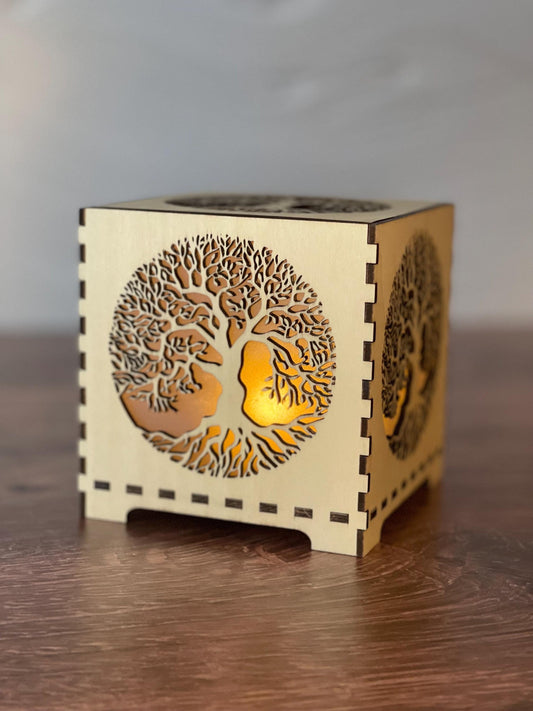 Flameless LED Votive Lantern - Tree of Life